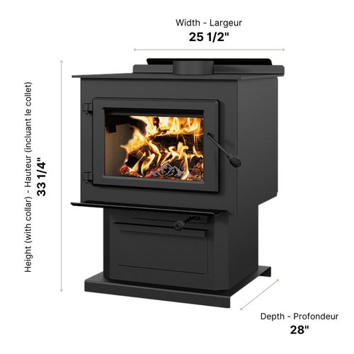 Englander Blue Ridge 300P High-Efficiency EPA Wood Stove Heats Large Spaces ESW0007