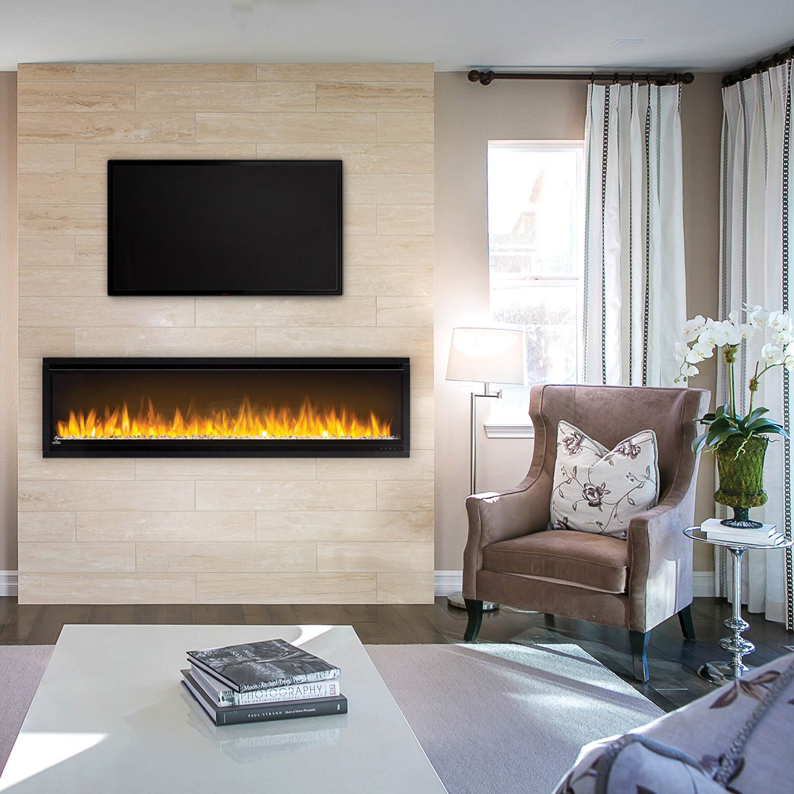 Napoleon AlluraVision 60 inch Slimline Wall Mounted Electric Fireplace - NEFL60CHS-1