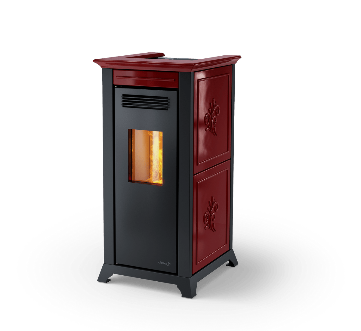 Dielle Ethesia Pellet Stove - Bordeaux Ceramic