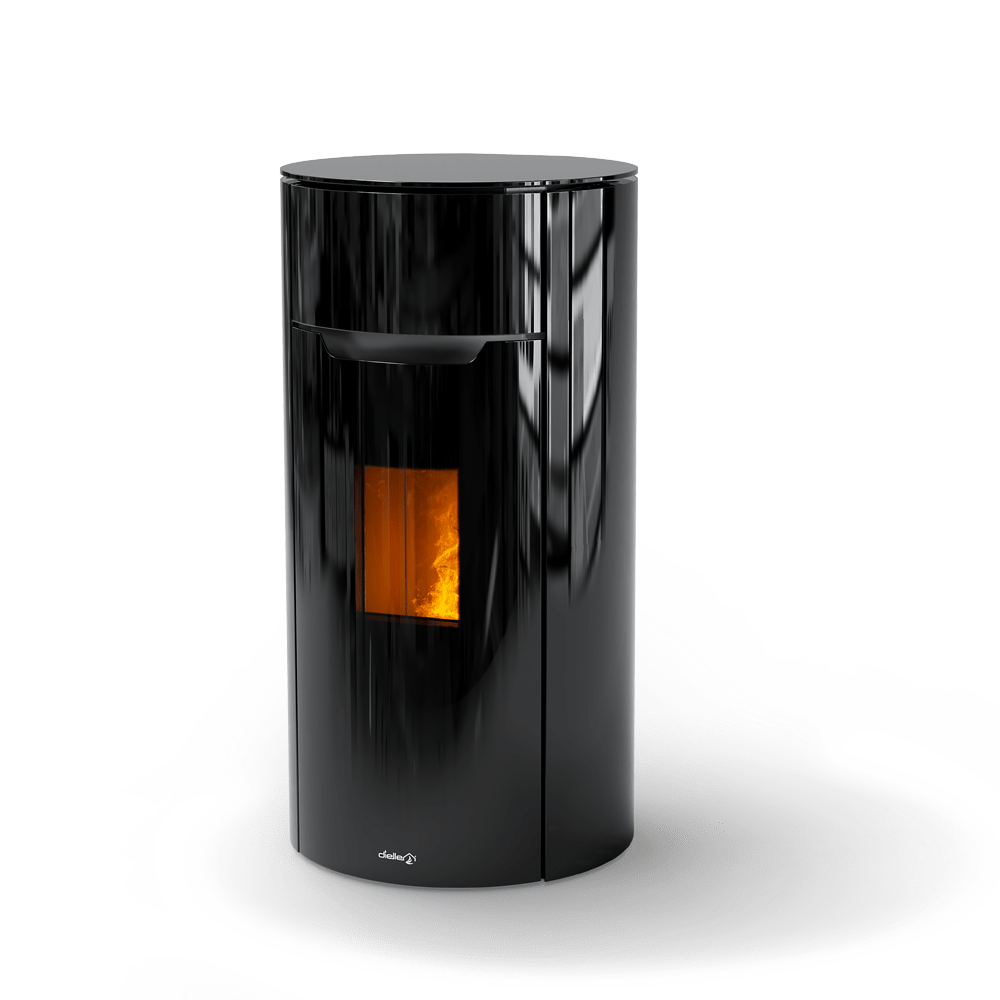 Dielle Round 70 Pellet Stove - Magic Black Glass