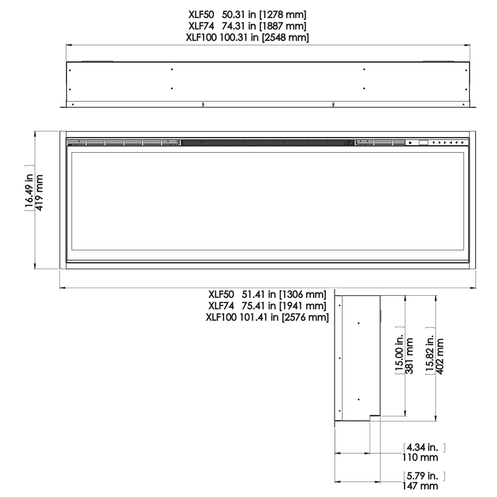 Dimplex IgniteXL 74 Inch Linear Electric Fireplace - XLF74