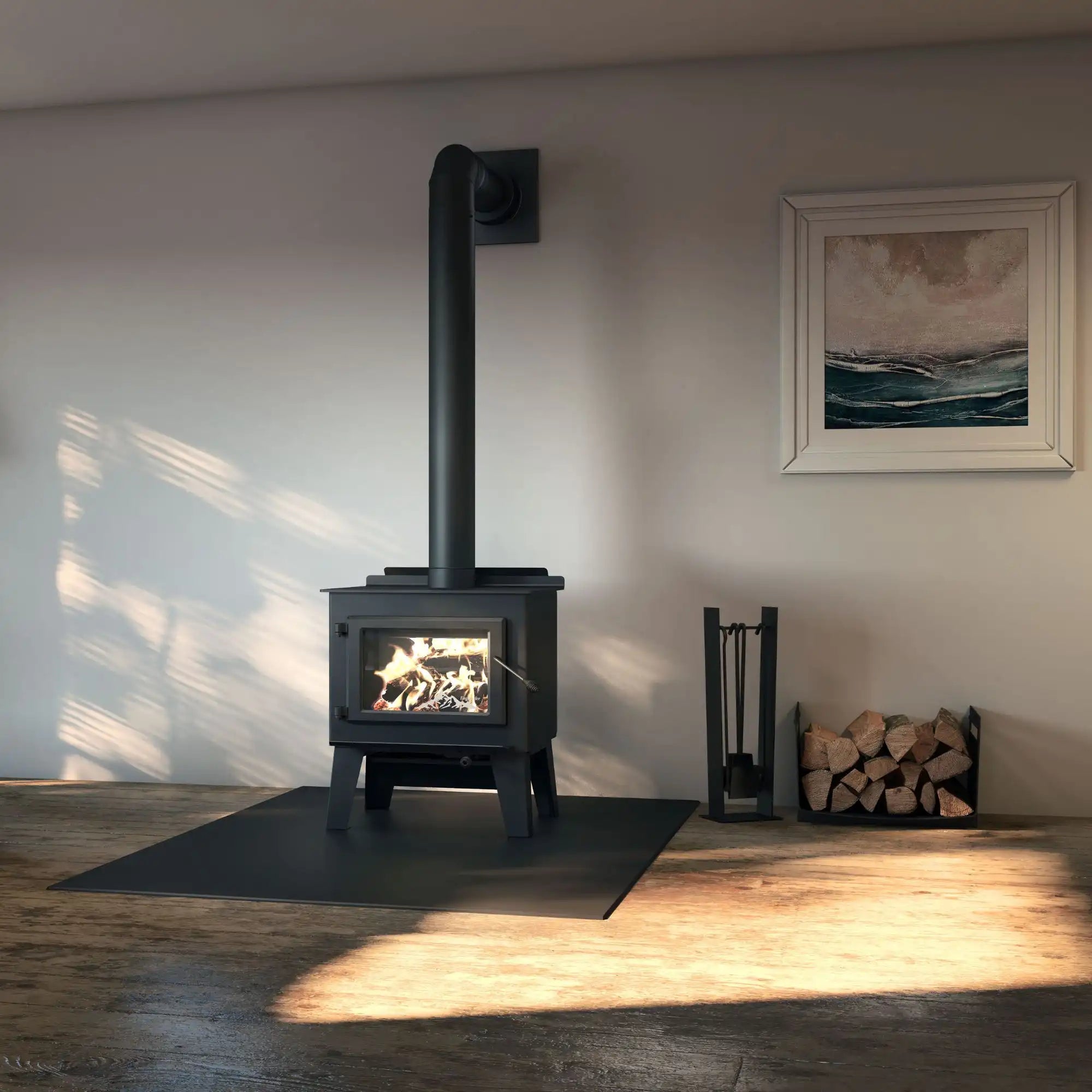 Blue Ridge 300L High-Efficiency Wood Stove: EPA Certified, 2100 sq ft Heating Power