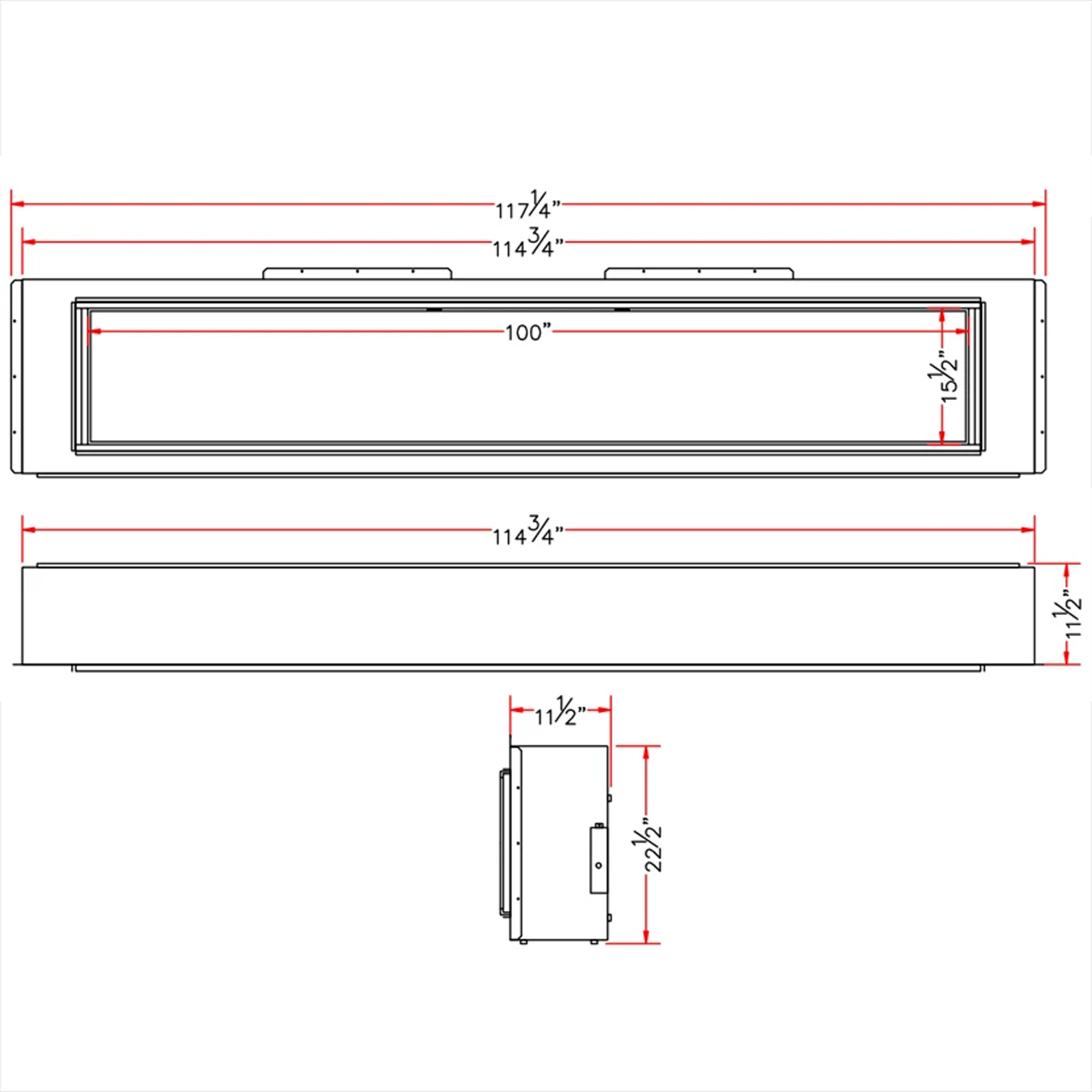 Modern Flames Landscape 10015 Fullview 2 Electric Fireplace - LFV2-100/15-SH