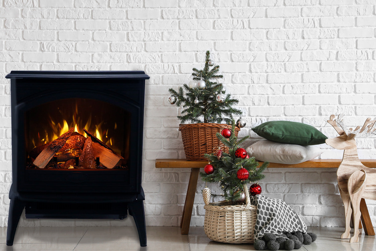 Sierra Flame 23-inch Cast Iron Smart Freestanding Electric Stove