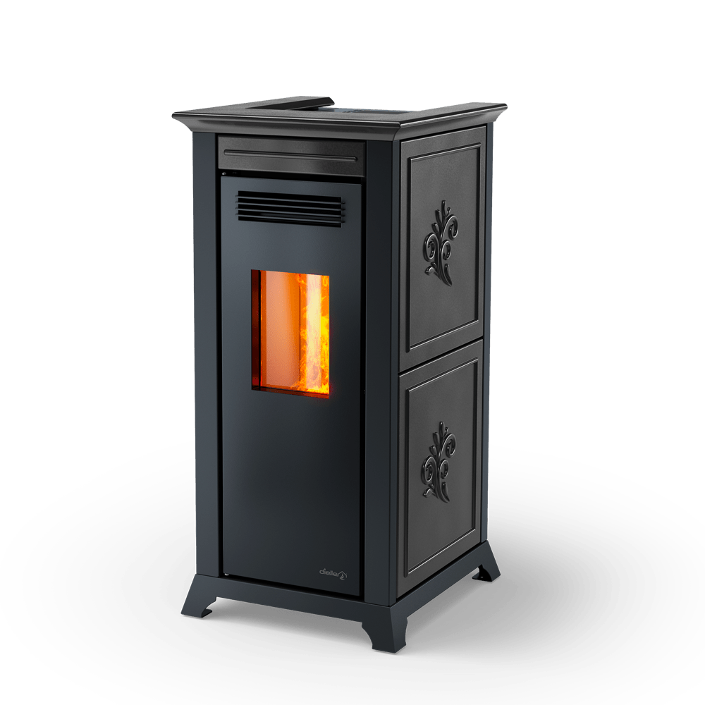 Dielle Ethesia Pellet Stove - Black Ceramic