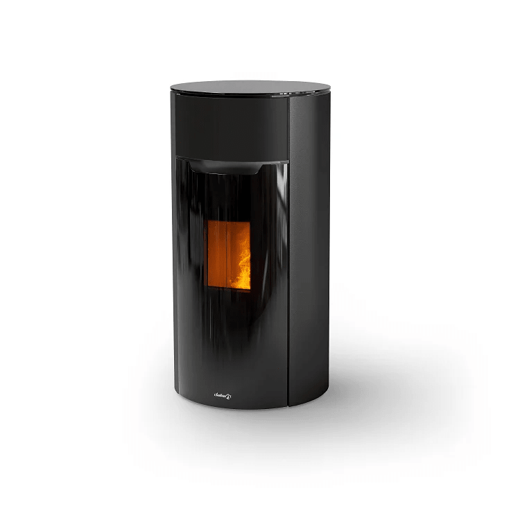 Dielle Round 70 Pellet Stove - Black Steel