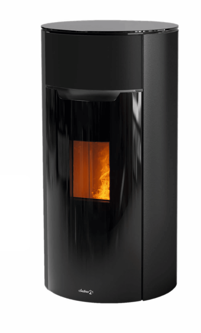 Dielle Round 70 Pellet Stove - Black Steel